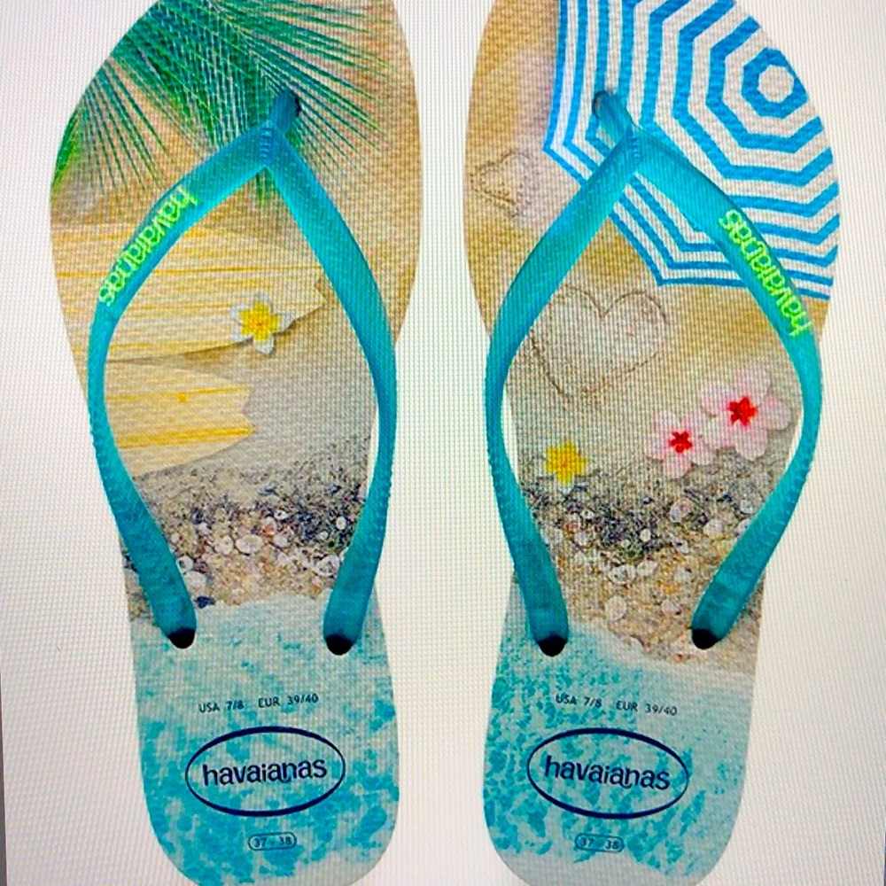 Havaianas Beige & Turquoise Paisage Flip Flop